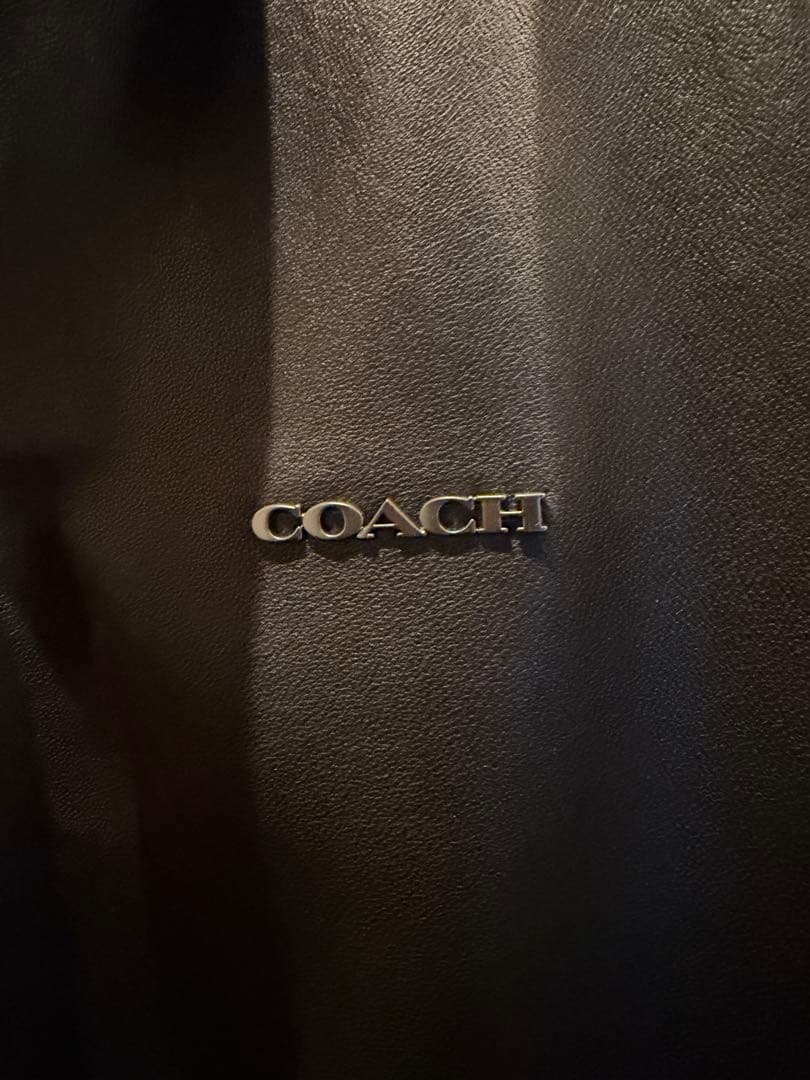 未使用COACH ブラック レザー シングルライダースジャケット　M