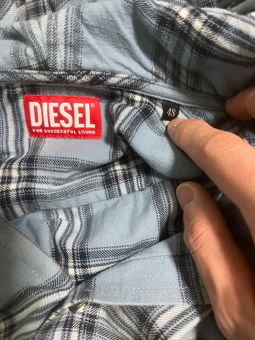 DIESEL フード付きチェックシャツ 48美品