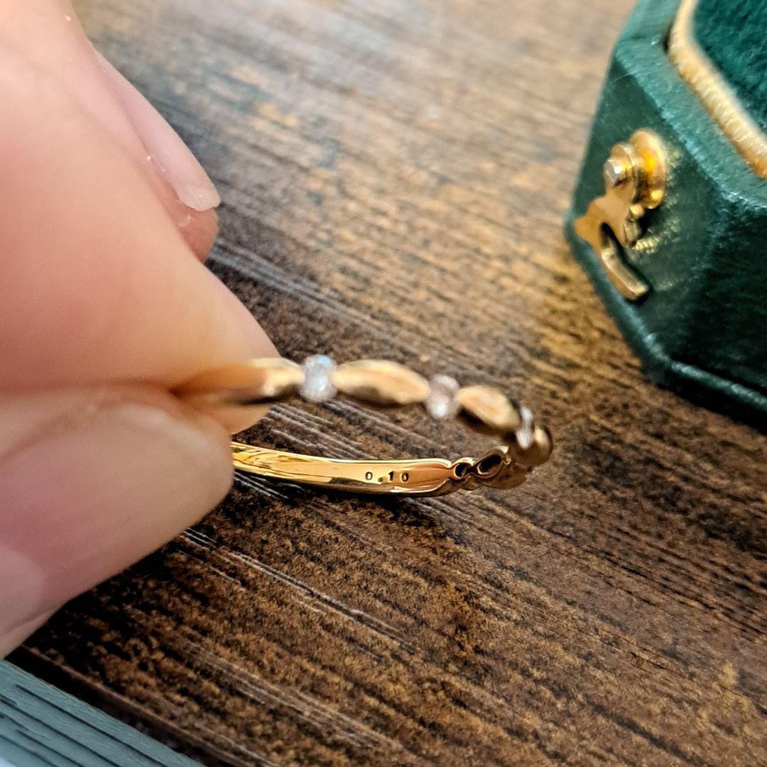 アズ。ダイヤモンドオーバルカット18kイエローゴールドリング