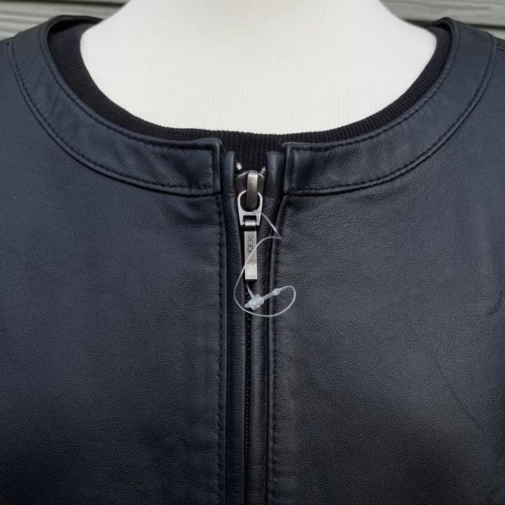 【新品】ラムレザーシングルライダースジャケット ミセスLL 13号ゆったりサイズ