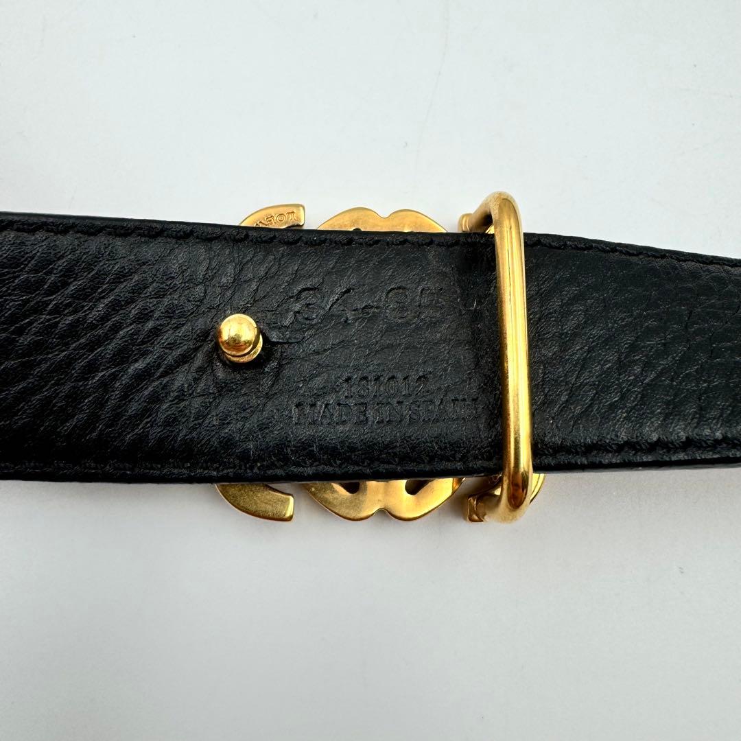 美品✨LOEWE ロエベ　ベルト　リバーシブル　アナグラム　本革　ゴールド　黒