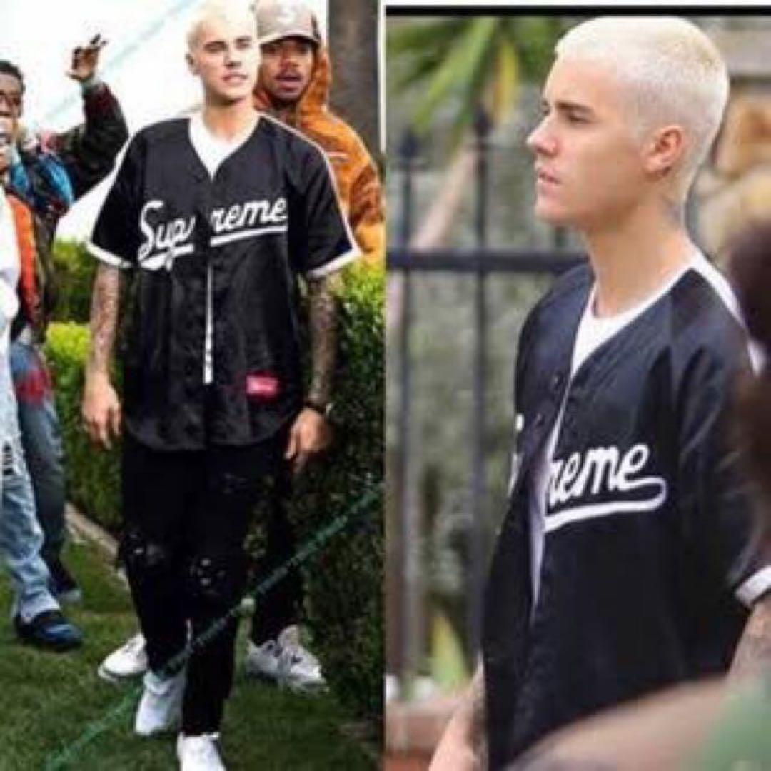 メル様【Supreme】 Satin Baseball Jersey ジャスティ