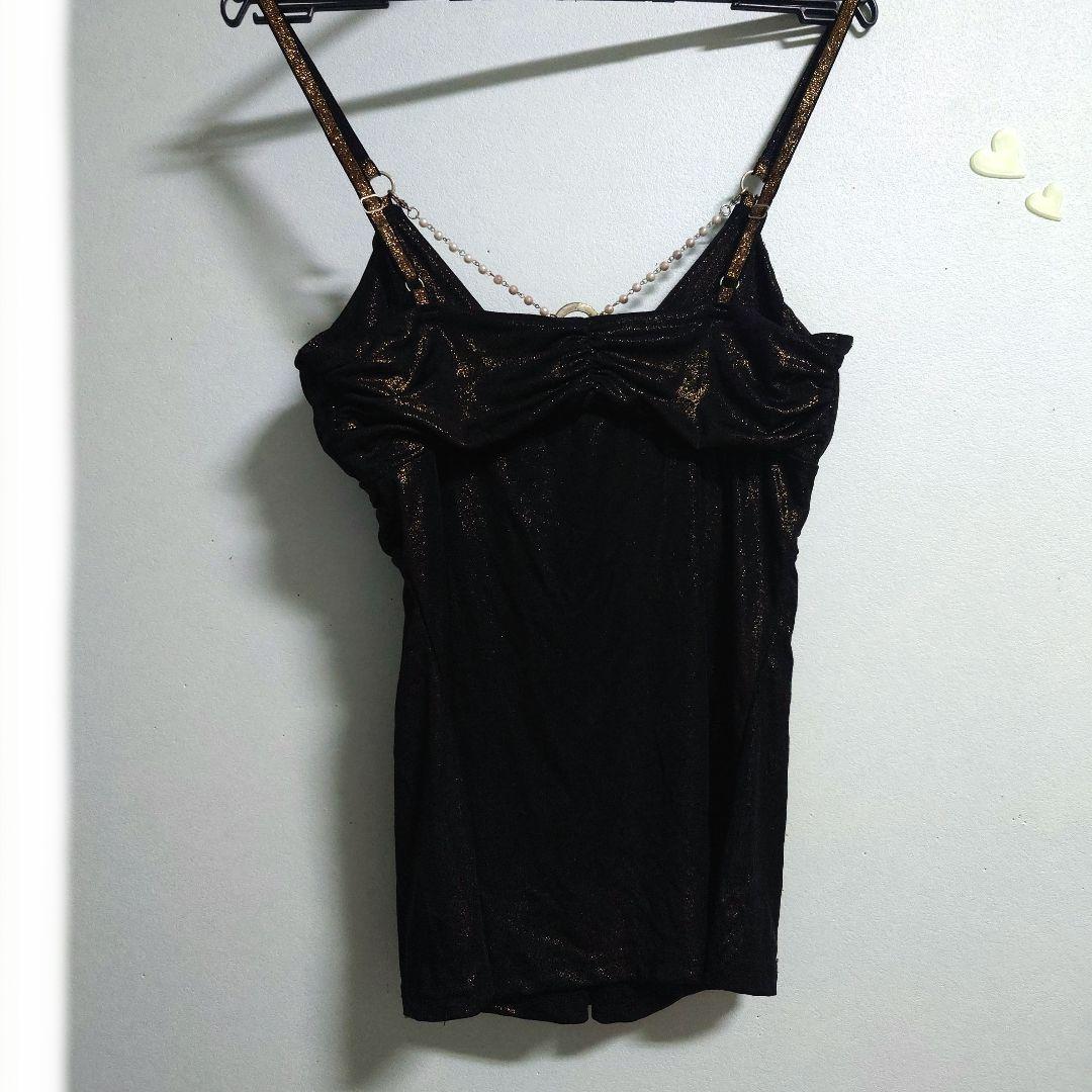 d.i.a. ダイヤ 正規店　ビーズ装飾付き黒キャミソール