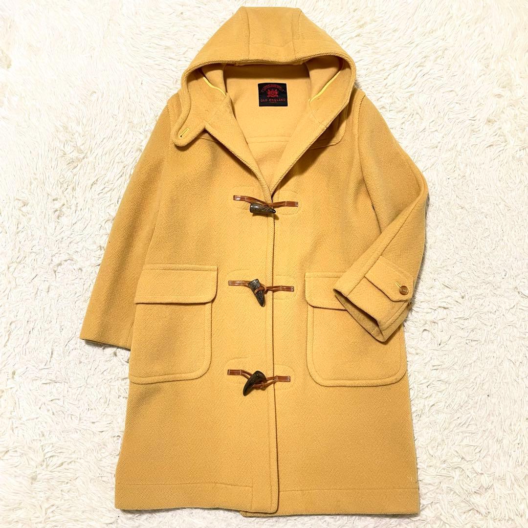 極美品 オールドイングランド ダッフルコート XL相当 マスタード ヘリンボーン