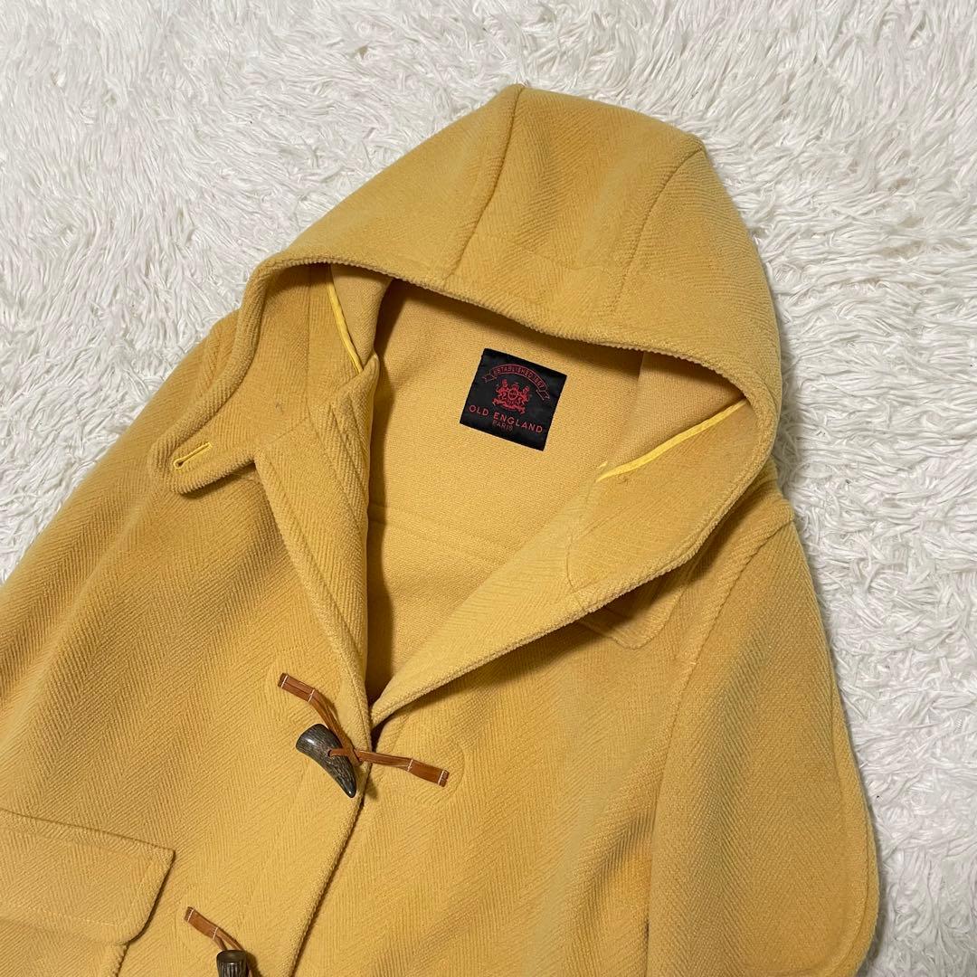 極美品 オールドイングランド ダッフルコート XL相当 マスタード ヘリンボーン