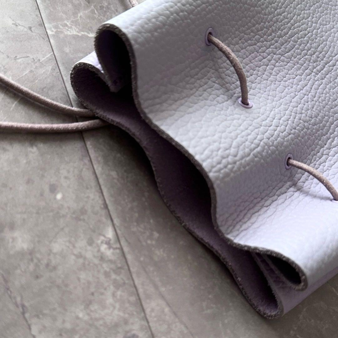 Hender Scheme zacc レザー 巾着バッグ トートバッグ パープル