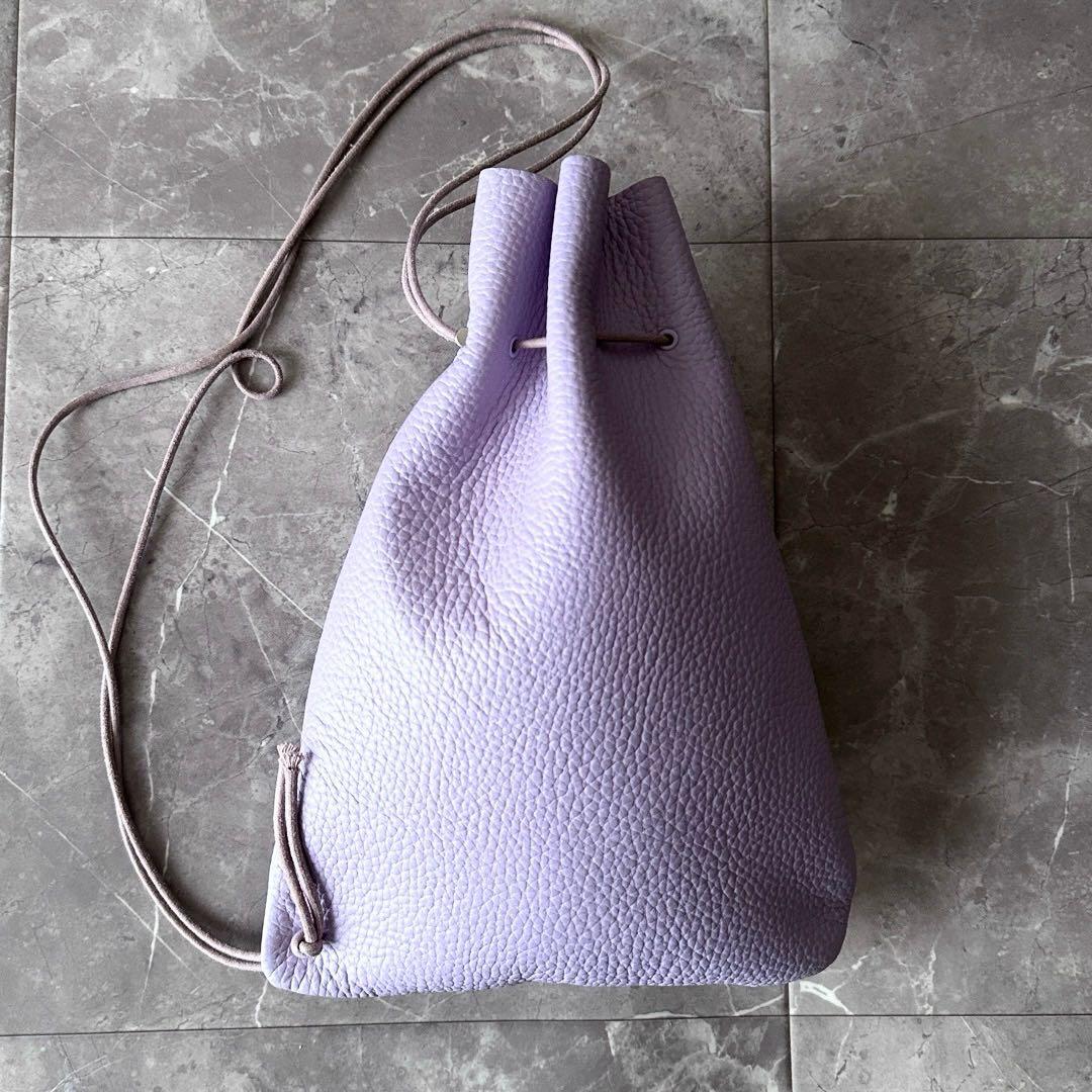 Hender Scheme zacc レザー 巾着バッグ トートバッグ パープル