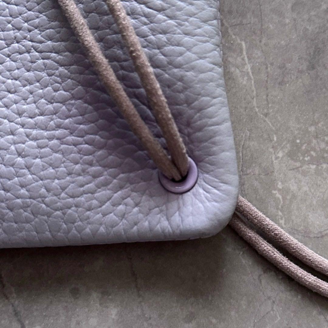 Hender Scheme zacc レザー 巾着バッグ トートバッグ パープル