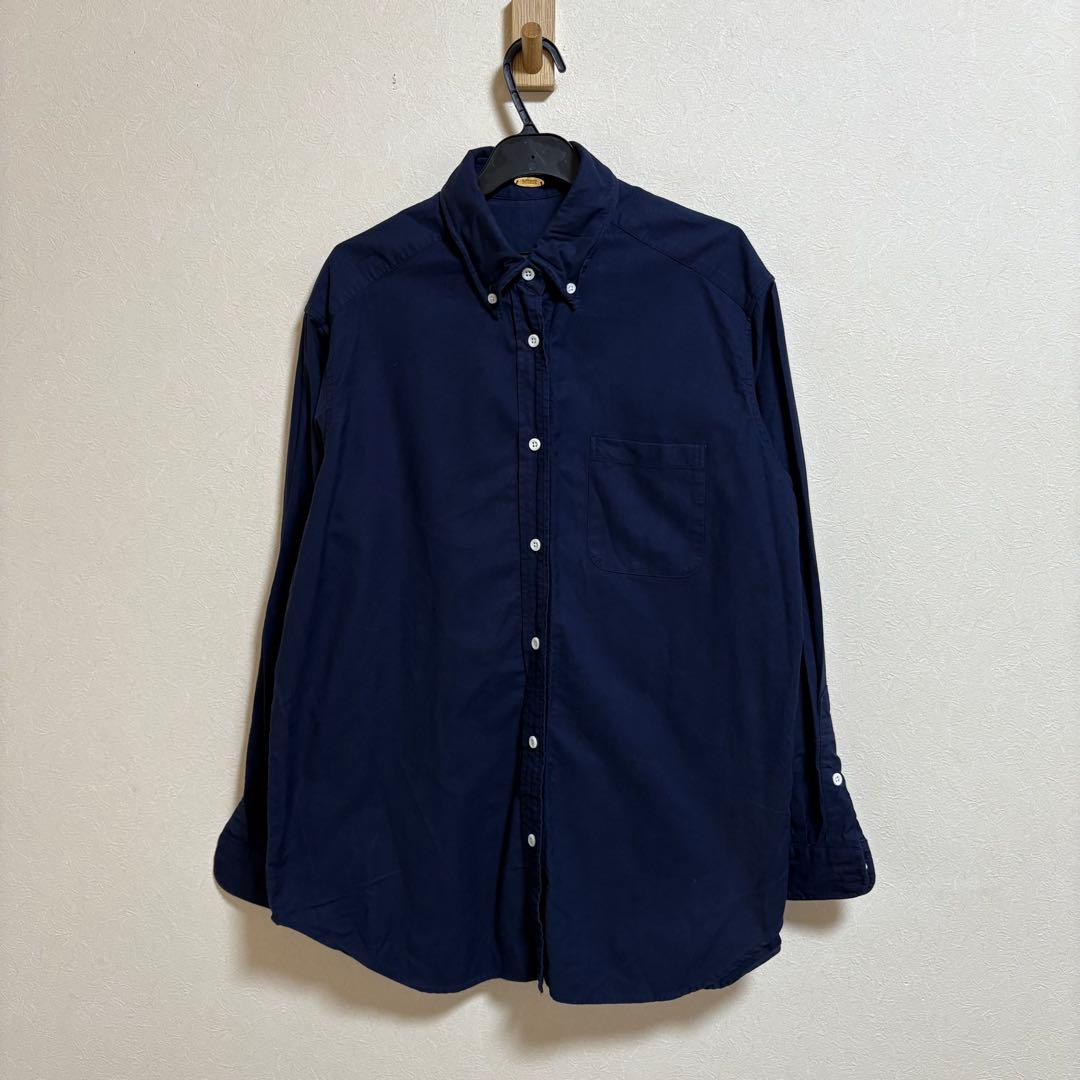 MUSE OXFORD BD長袖シャツ ネイビー ボタンダウン オックスフォード