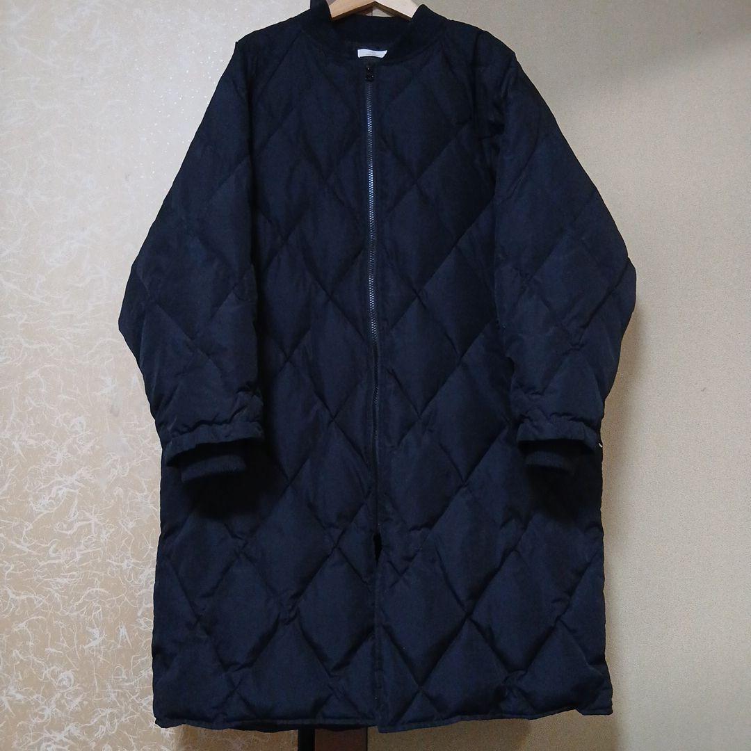 URBANRESESRCH キルティング ノーカラー ダウン ロングコート　黒