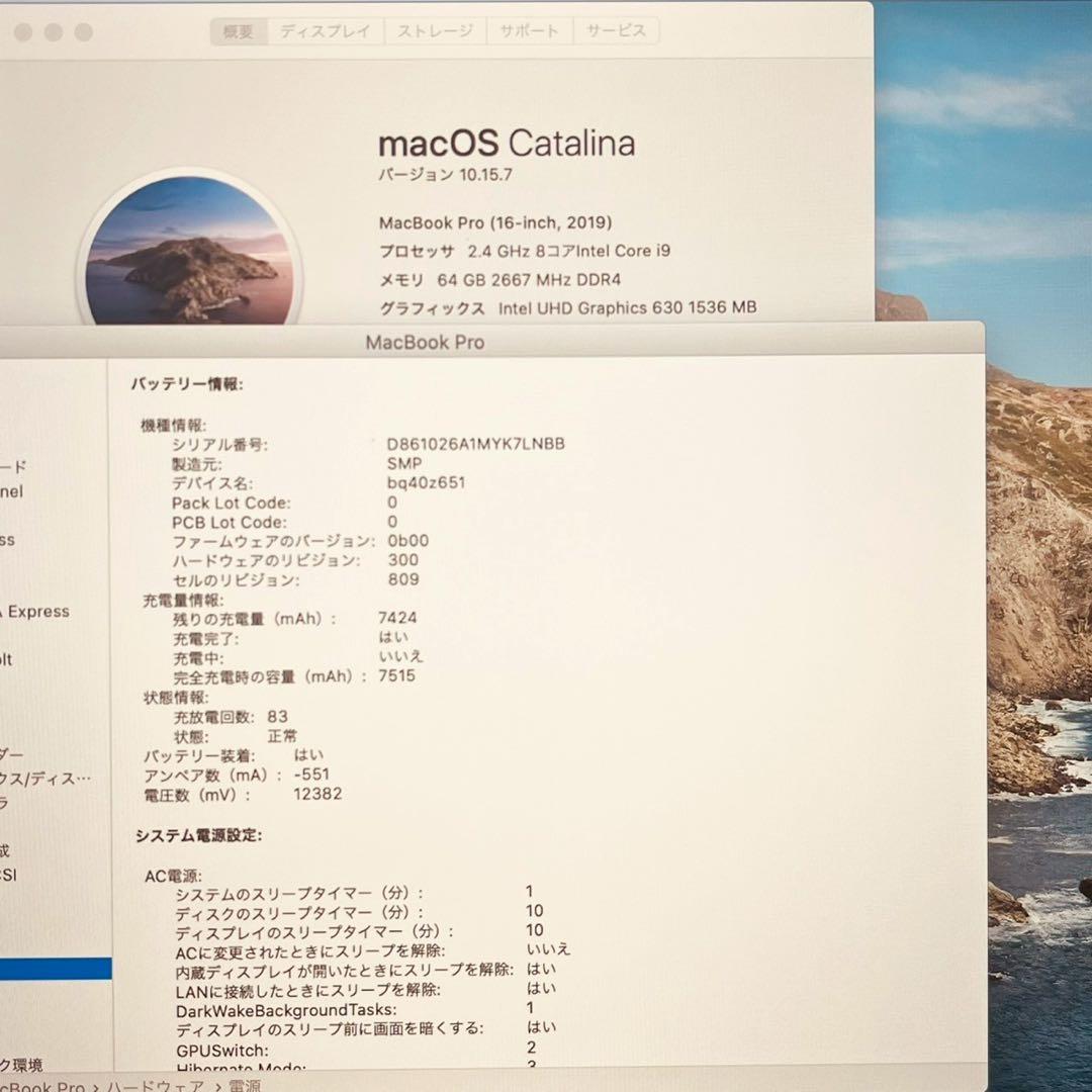 MacBook pro 16インチ 2019 i9 64GB 1TB 管3699
