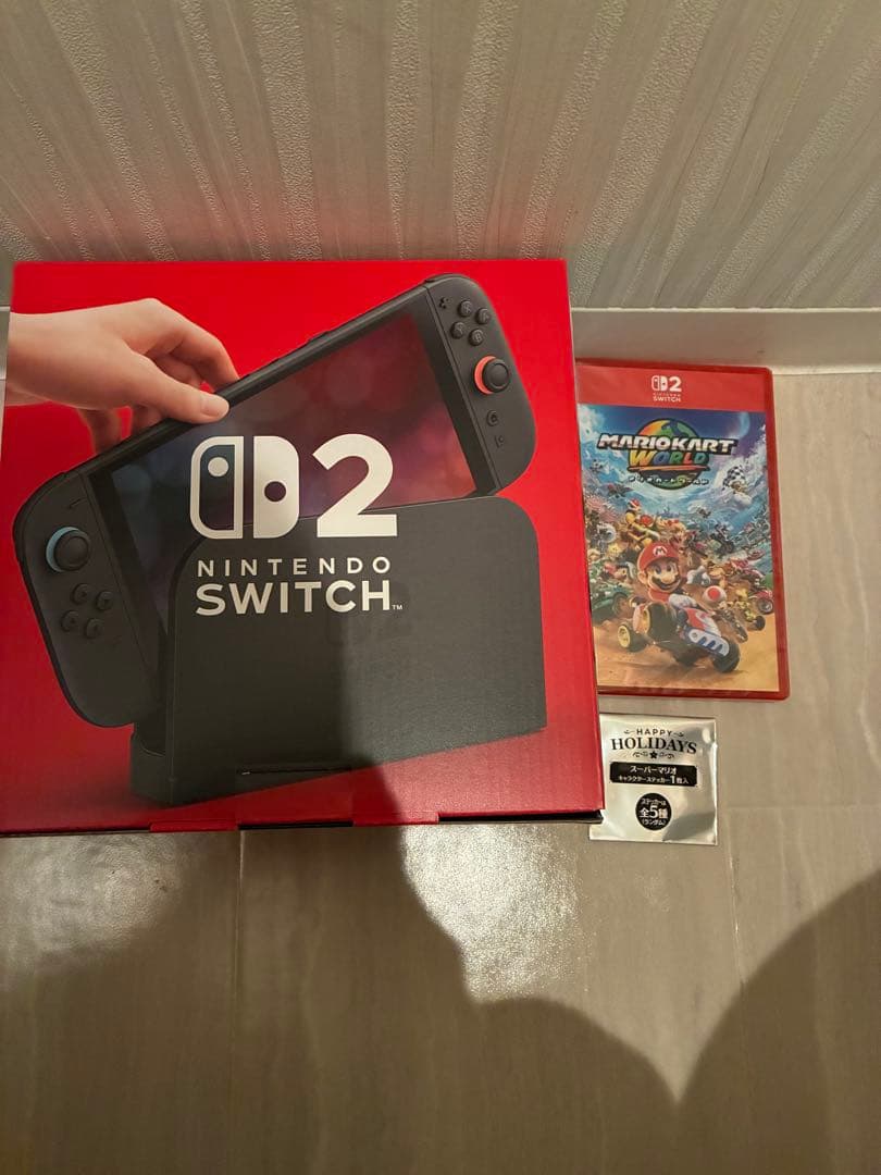 Nintendo Switch2 本体 + マリオカート、マリオシールつき