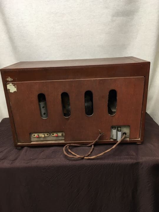古いラジオ　昭和レトロ　木製ケース
