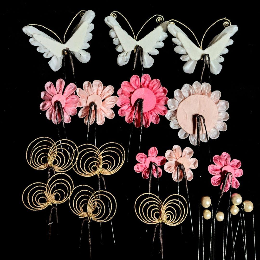 つまみ細工 髪飾り 蝶々 成人式 七五三 卒業式 かんざし