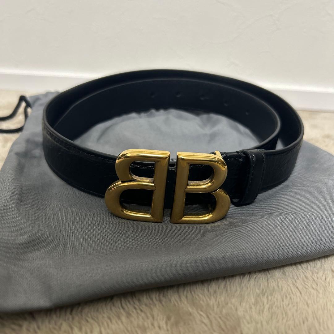 BALENCIAGA ブラックレザー ベルト
