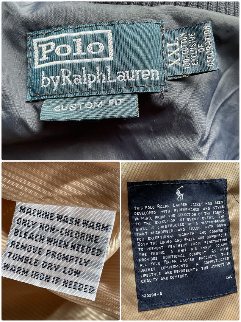 希少✨90's ポロラルフローレン　ポニー　イギリス国旗　ダウンジャケット　紺色