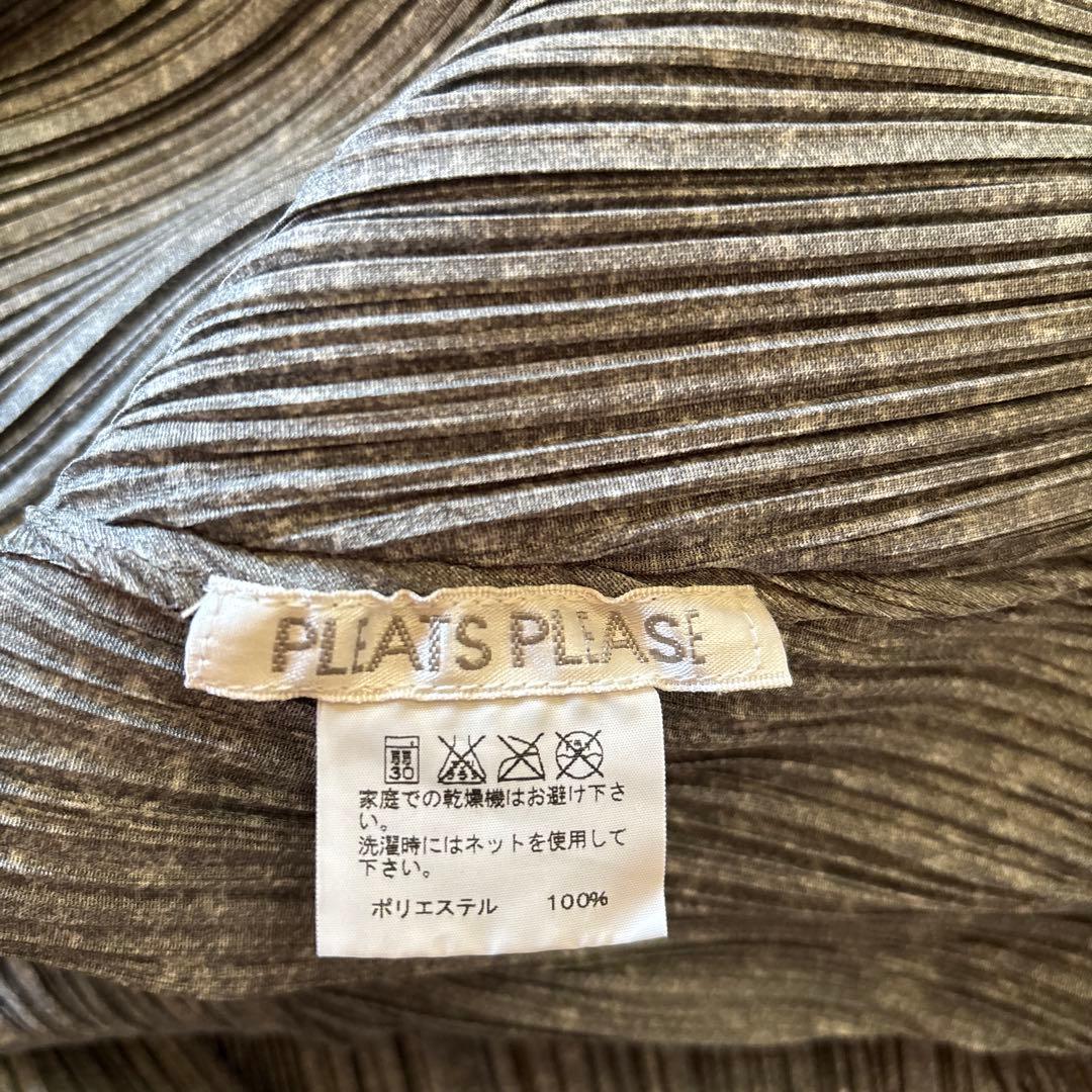 プリーツプリーズ　イッセイミヤケ　グレーロングカーディガン4