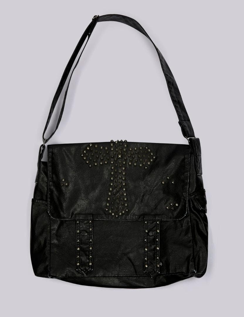 ★新品/JADED LONDON/CROSSスタッズメッセンジャーバッグ/B★