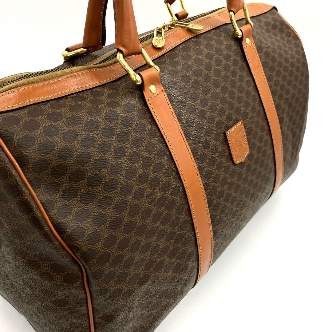 【CELINE】2wayボストンバッグ　マカダム柄　ゴールド金具　44cm