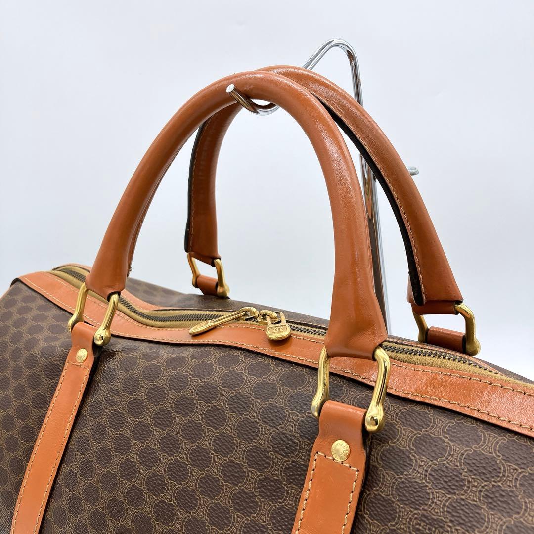 【CELINE】2wayボストンバッグ　マカダム柄　ゴールド金具　44cm