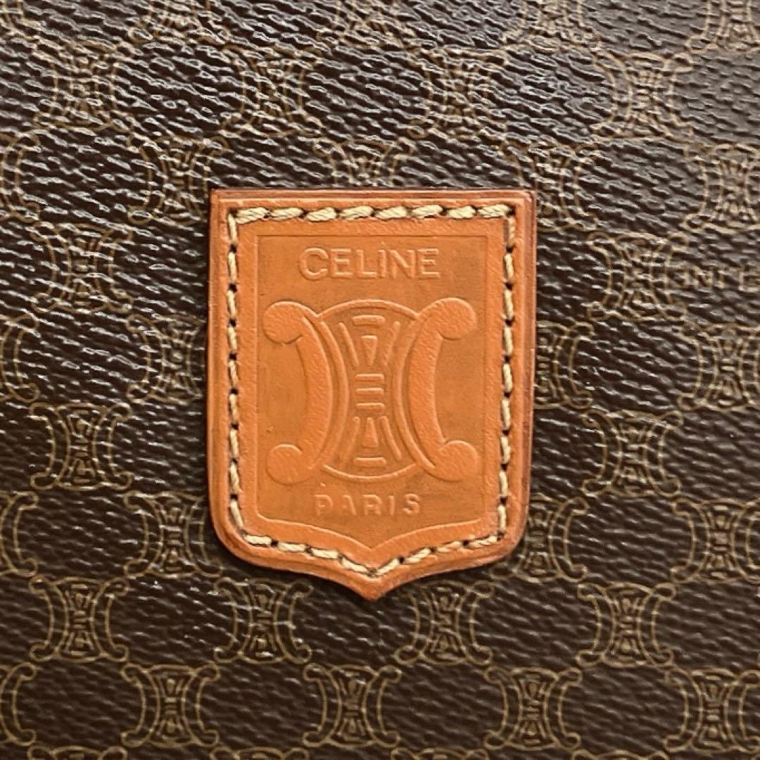 【CELINE】2wayボストンバッグ　マカダム柄　ゴールド金具　44cm