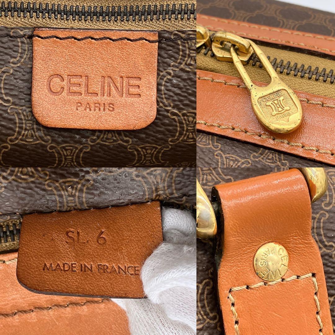 【CELINE】2wayボストンバッグ　マカダム柄　ゴールド金具　44cm