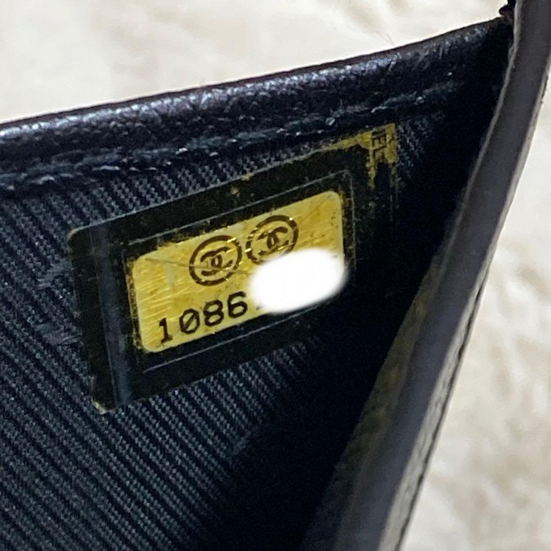 【美品】 CHANEL シャネル 三つ折り財布 レザー ブラック ココボタン