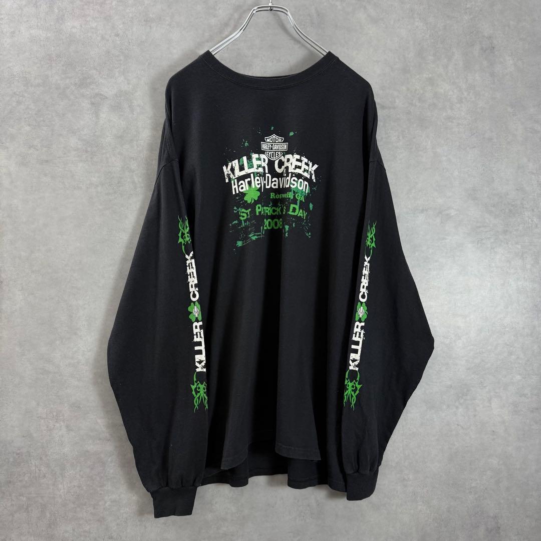00s HARLEYハーレーダビッドソン 両面プリントロンT 袖プリント XL
