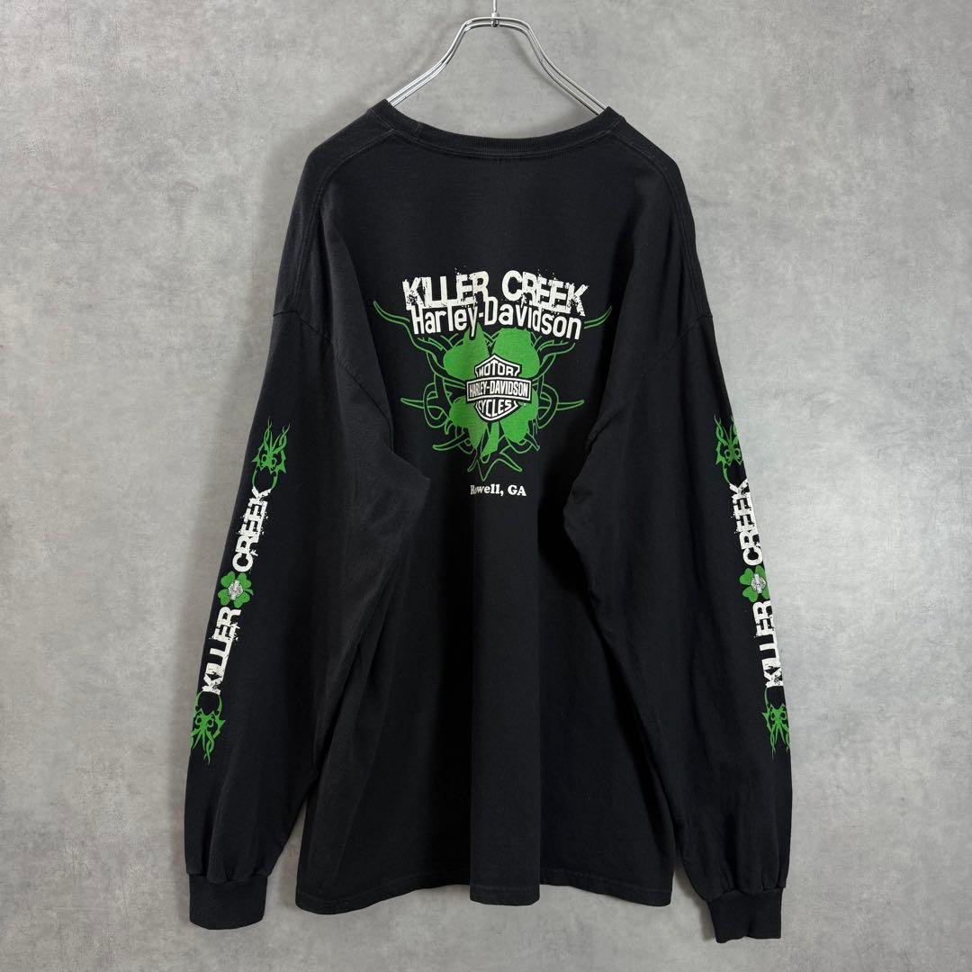 00s HARLEYハーレーダビッドソン 両面プリントロンT 袖プリント XL