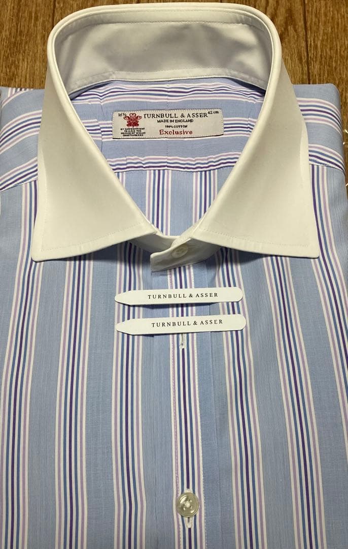 TURNBULL & ASSER クレリック ストライプドレスシャツ 42 cm