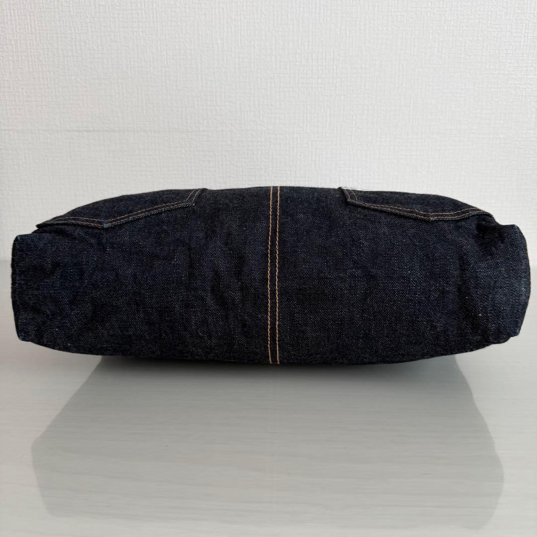 桃太郎ジーンズ　デニム　トートバッグ　出陣　濃紺　インディゴ　内側総柄　A4対応