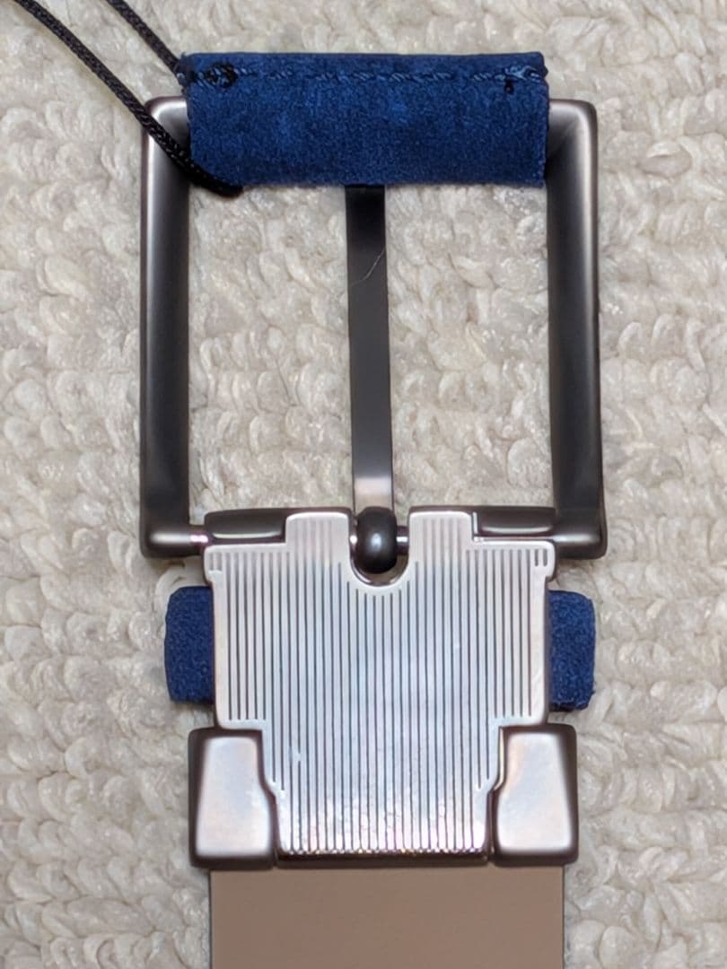 新品未使用 アルマーニコレッツィオーニ スエードベルト 本革 ブルー イタリア製