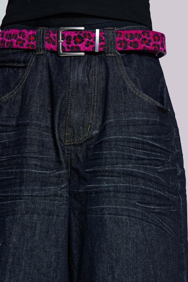 新品 ★ JADED LONDON ユニセックス ベルト ヒョウ柄