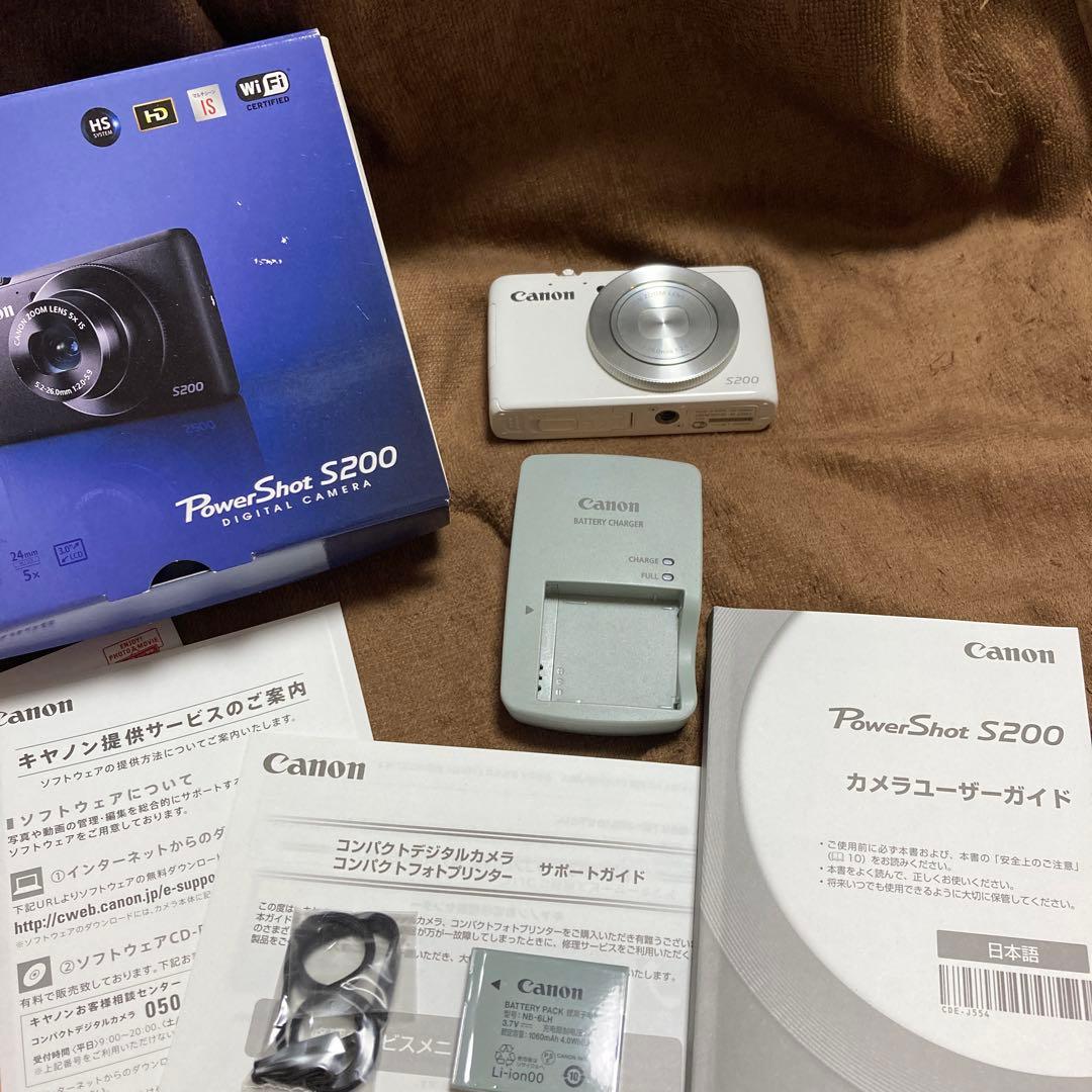 動作良好　美品　PowerShot S200 Canon　白　white