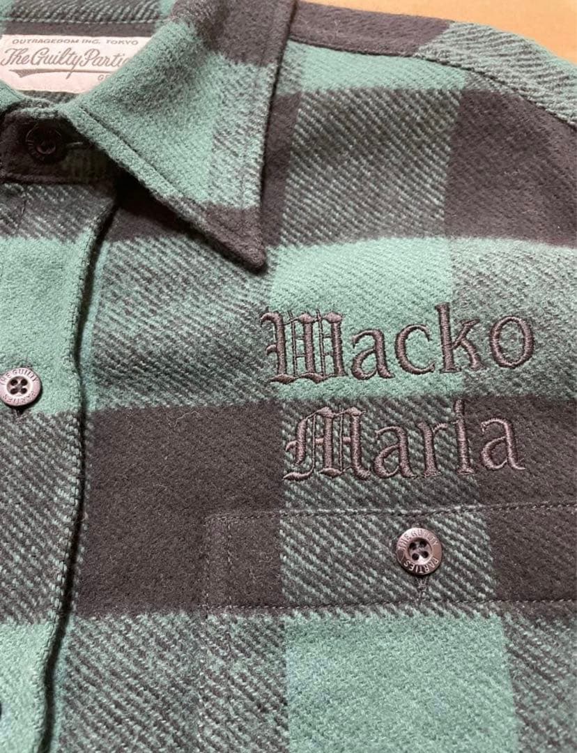 トップス WACKO MARIA BLOCK CHECK FLANNEL SHIRT