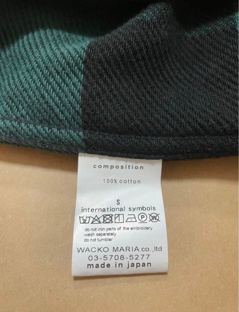 トップス WACKO MARIA BLOCK CHECK FLANNEL SHIRT