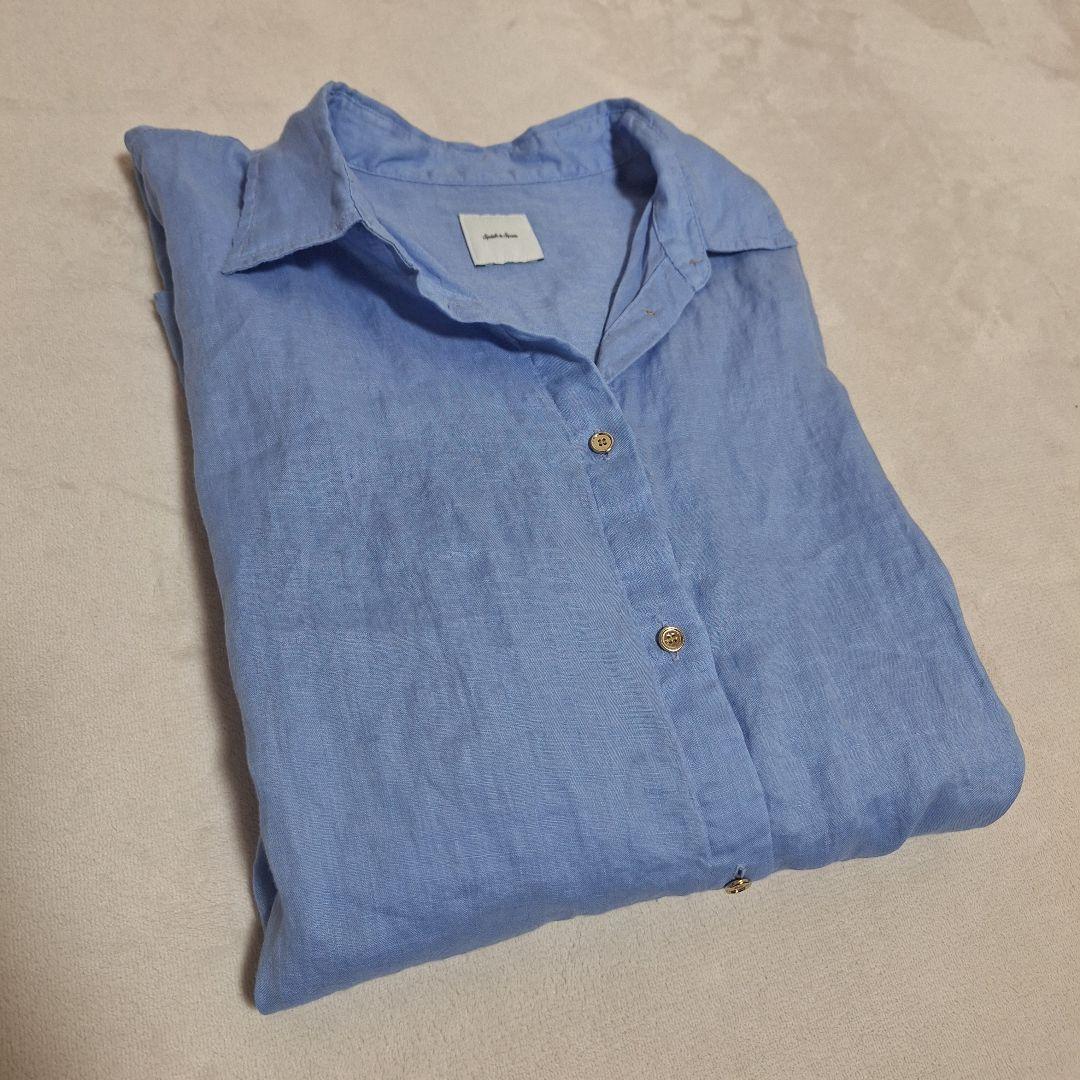 スピック＆スパン 80リネンカシュクール ビッグシャツ 美品