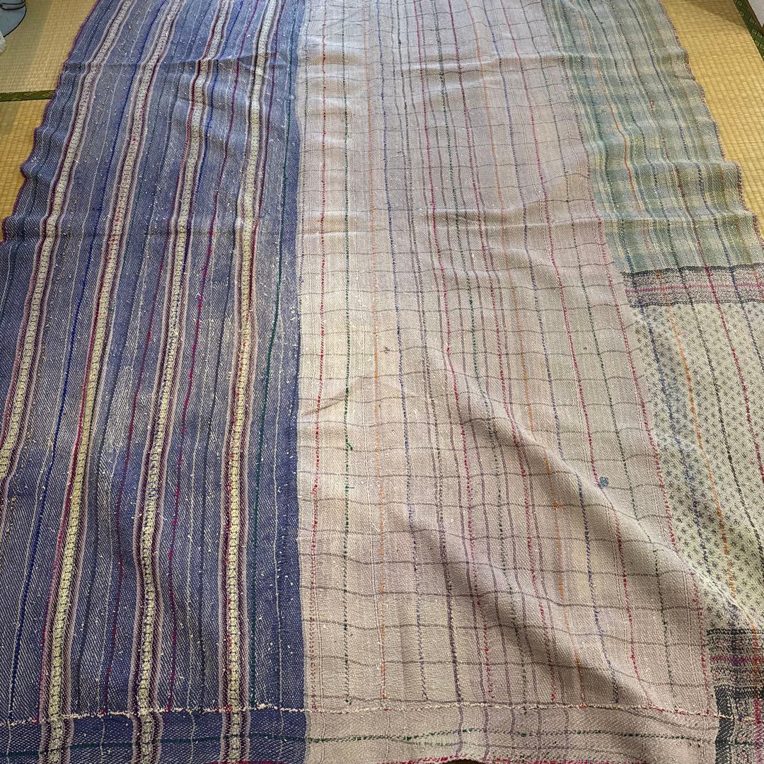 VINTAGE QUILT ヴィンテージラリーキルト　カンタキルト紫ベージュ系