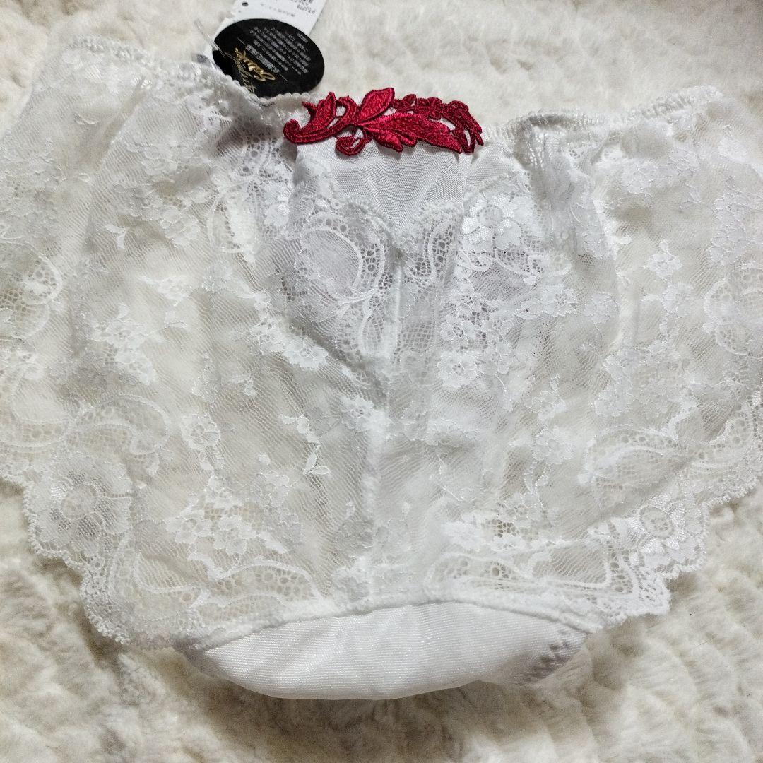サルート歌舞伎刺繍入りホワイトレッドブラジャーショーツセット即購入◎☆新品未使用