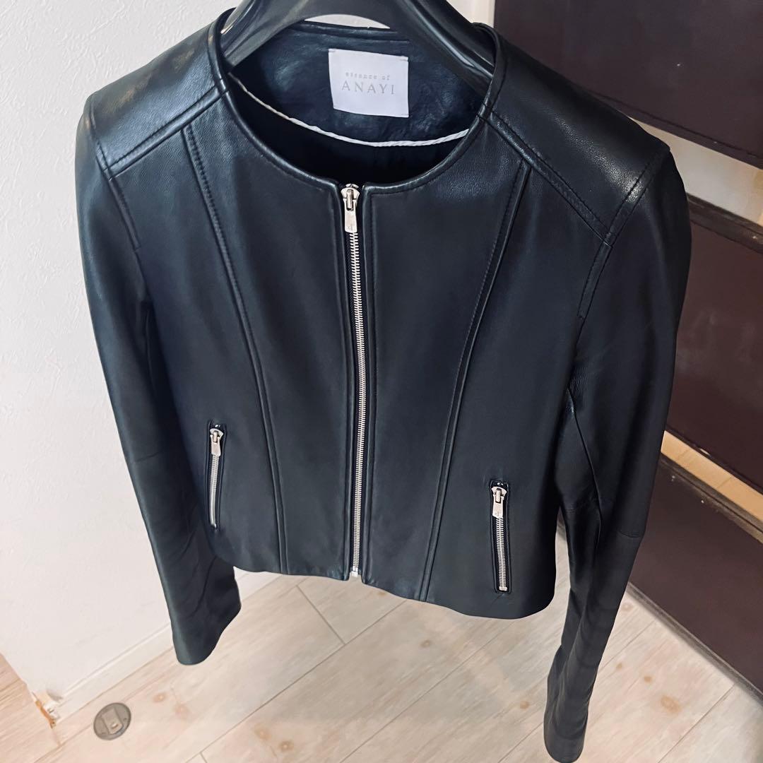 新品☆ANAYI ラムレザーファスナーブルゾン/セオリー、23区、ロペ