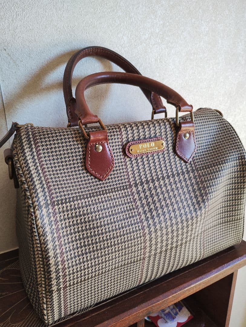 POLO ラルフローレン チェック柄 ボストンバッグ おむつ入れにも