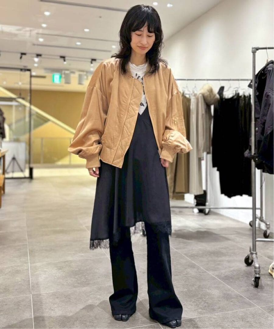 ［完売品］APSTUDIO NEWレースキャミドッキングワンピース　ブラック