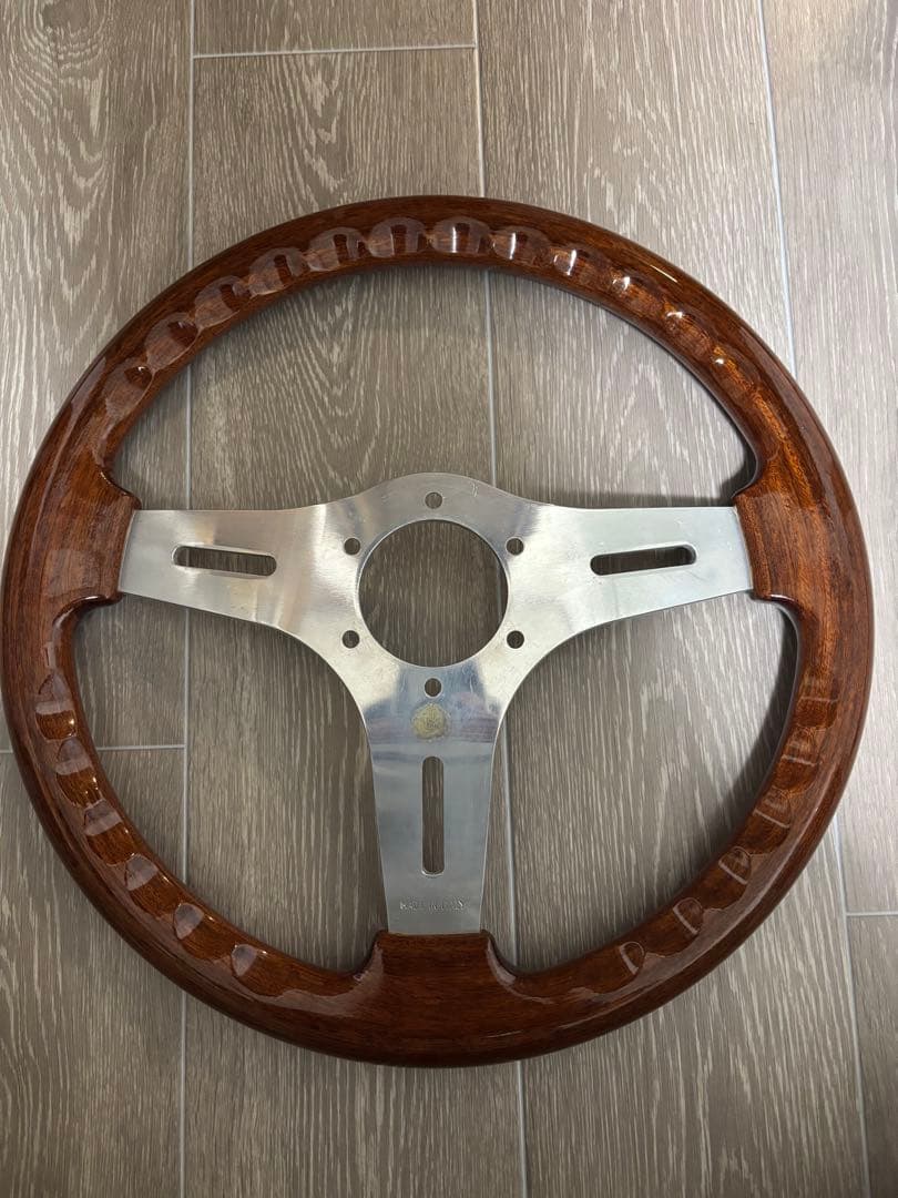 美品　OBAウッドステアリング34Φ　旧車