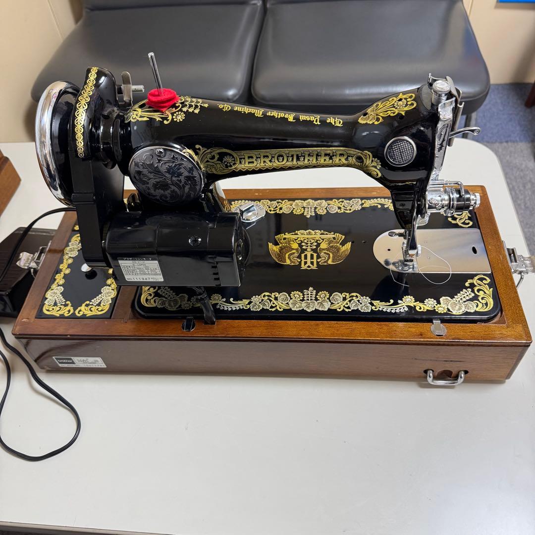 ブラザー ミシン brother HA1-B050 黒 木製ケース アンティーク