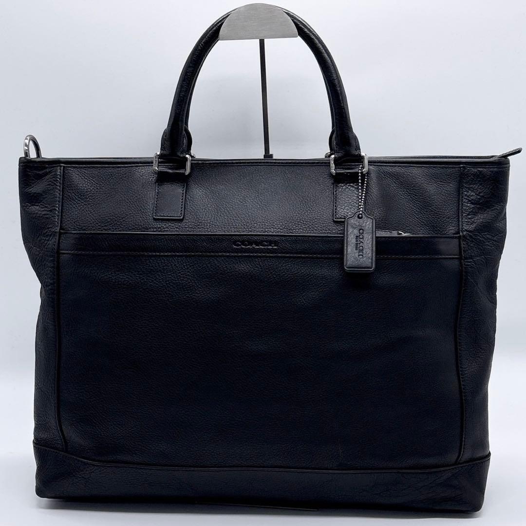 美品✨コーチ ビジネスバッグ 2way カムデン 本革 A4可 大容量 ブラック