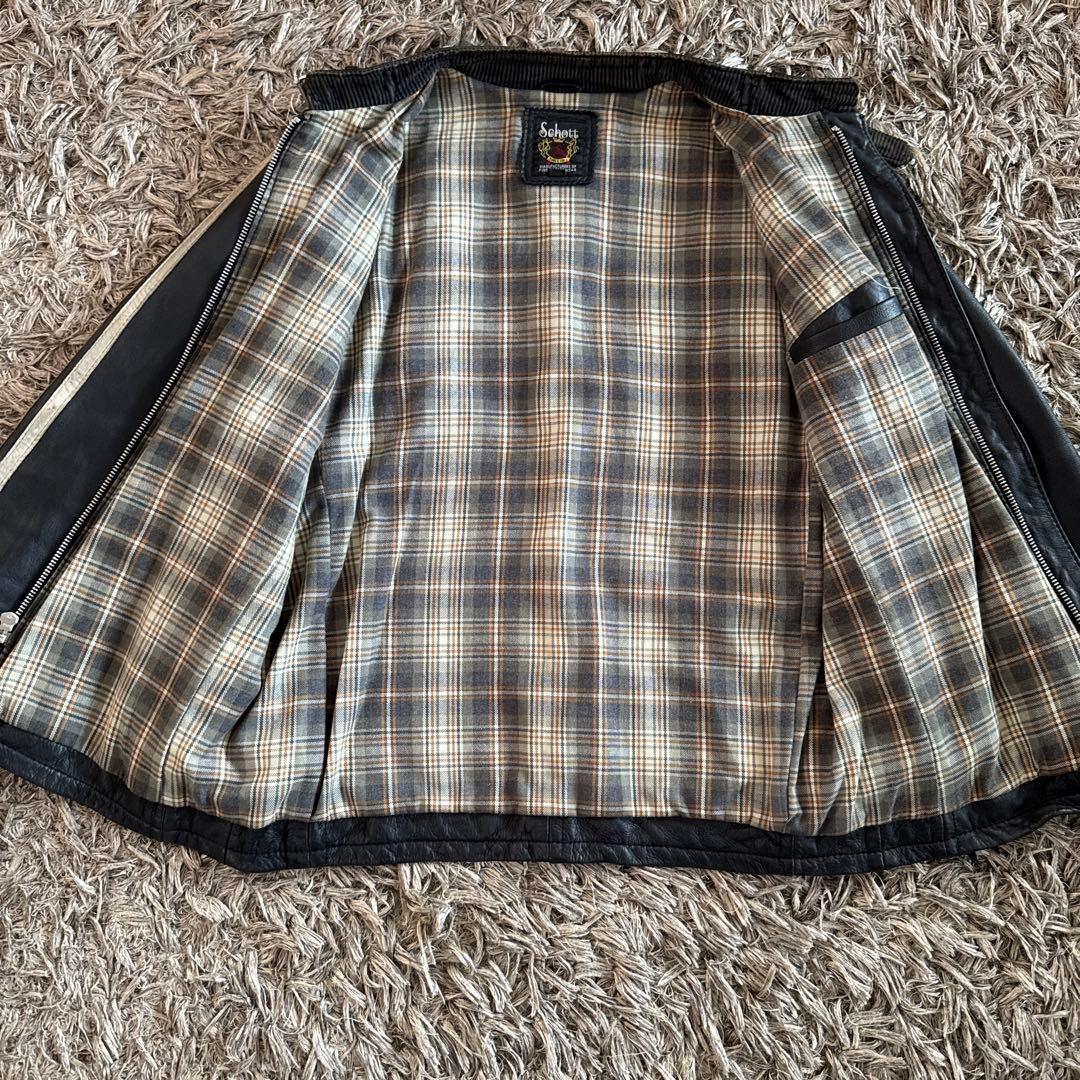 即購入ok！Schott ブラック レザージャケット シングルライダース