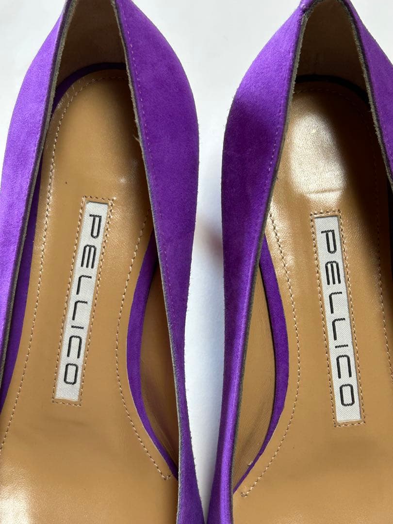 PELLICO 紫 スエード ポインテッドトゥパンプス
