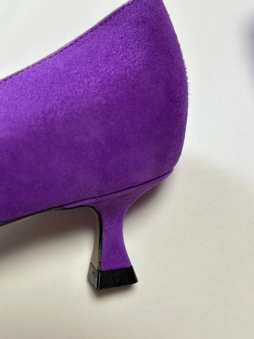 PELLICO 紫 スエード ポインテッドトゥパンプス