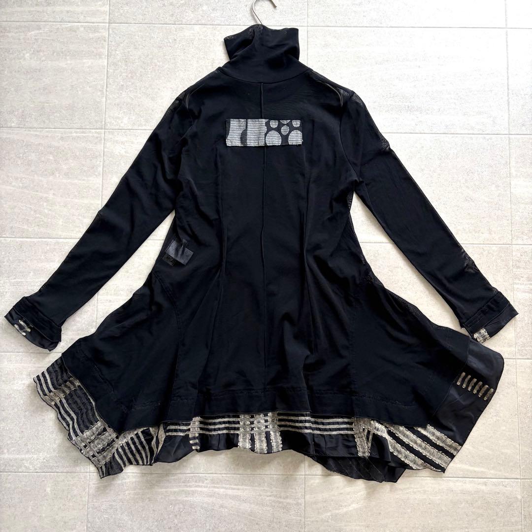 エイココンドウ パワーネット シアー パッチワーク ワンピース チュニック 変形