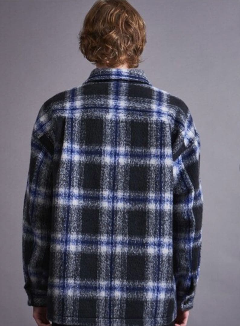 未使用モンキータイム　オンブレチェック　フリースメルトンCPO シャツジャケット